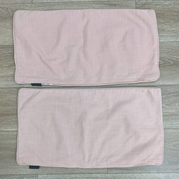 2 Lacourte Julius 14" x 26" Embroidered Floral Throw Pillow Covers Pastel Pink - Picture 6 of 8